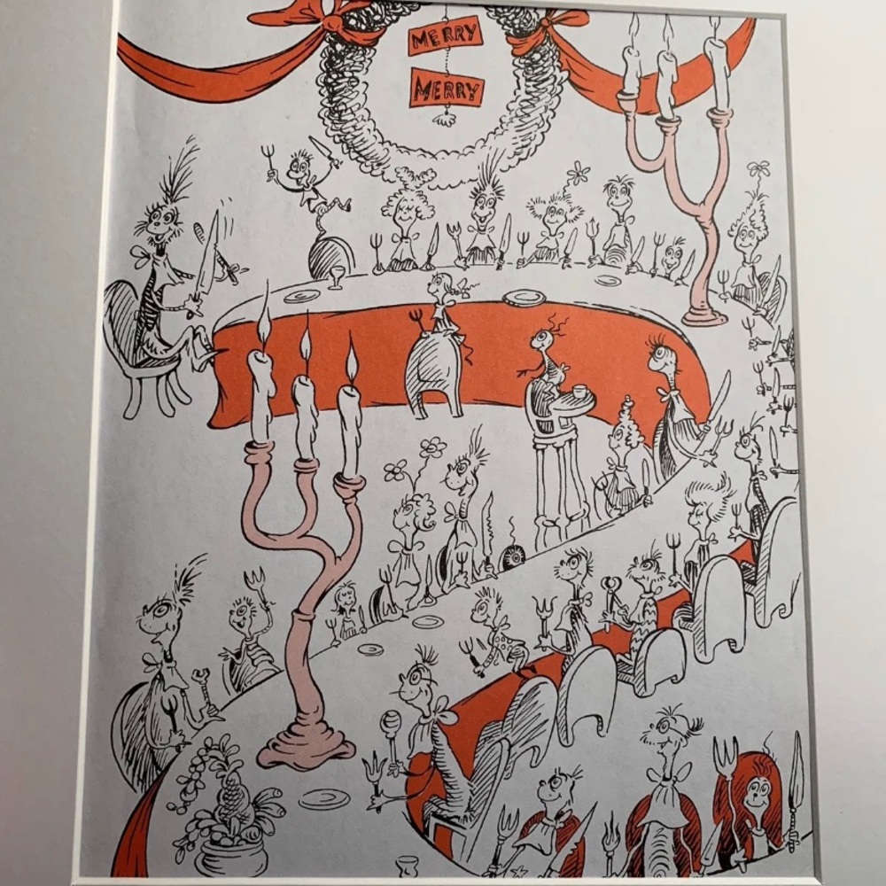 DR.SEUSS Litho (1957) 8x11" Matted 11x14" -Grinch- New!